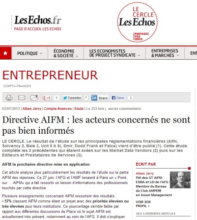 Directive AIFM : les acteurs concernés ne sont pas bien informés